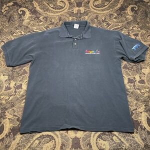 Vtg 90s Digital Broadband Internet Group Company Black Polo Shirt Mens Size XL